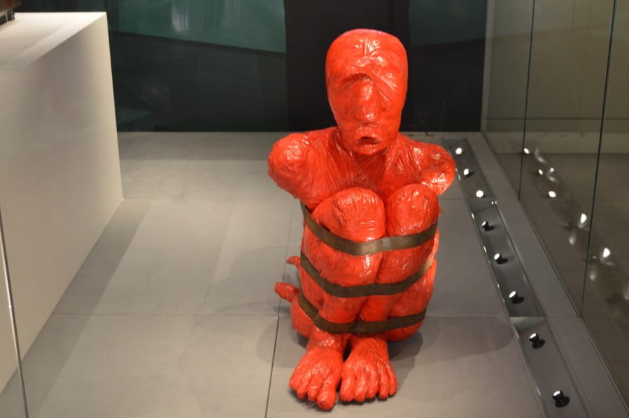 In this Nov. 24 photo, a sculpture entitled &quot;Timalle,&quot; by French artist Francois Piquet, which tackles the themes of slavery in the Caribbean, is displayed at the International Slavery Museum in Liverpool, England.