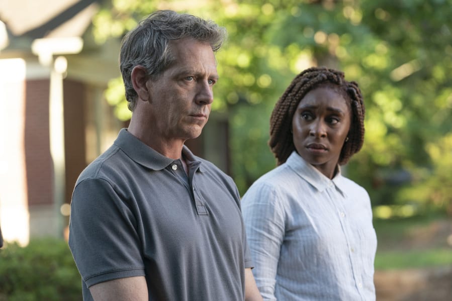 Ben Mendelsohn and Cynthia Erivo in HBO&#039;s adaptation of the Stephen King novel &quot;The Outsider.&quot; (Bob Mahoney/HBO)