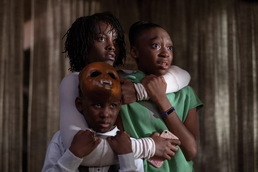 Lupita Nyong&#039;o ( here with Evan Alex and Shahadi Wright Joseph) did not receive a best actress nomination for her work in &quot;Us.&quot; (Claudette Barius/Universal Pictures)