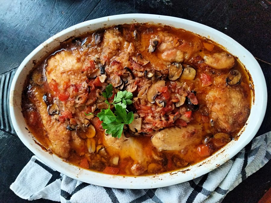 Slow-cooked chicken chasseur, a French classic, makes an elegant weekend meal.