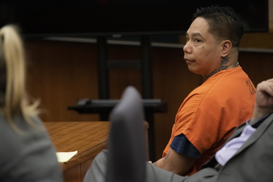 Jonathan J. Oson appears in Clark County Superior Court on Friday afternoon to hear the verdict in his trial for the first-degree murder of Ariel Romano.