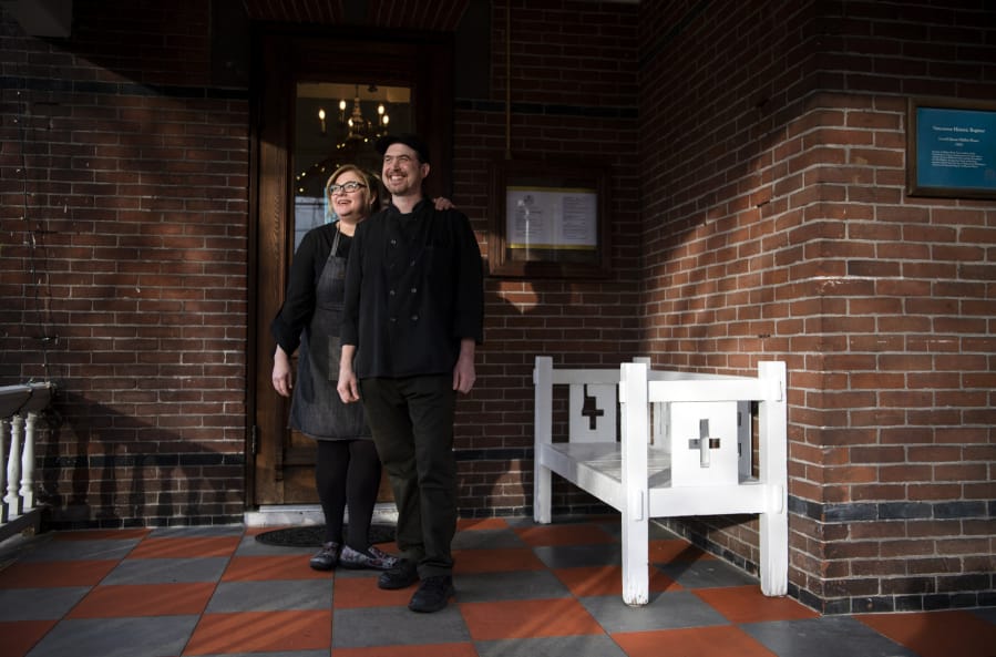 Chef co-owners Elaine Frances and David White at Hidden House Market in Vancouver on Thursday. The couple have been running a catering business out of this location for two years, but just opened up the market and lunch spot last month.