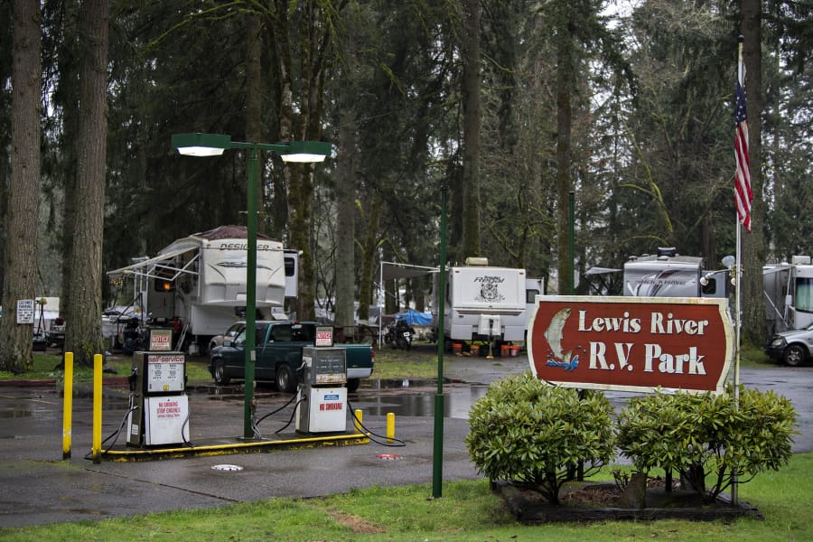 The Lewis River RV Park sits on the north bank of the Lewis River east of Woodland. The park&#039;s total number of residents often fluctuates, but it is generally estimated to be about 60 families.