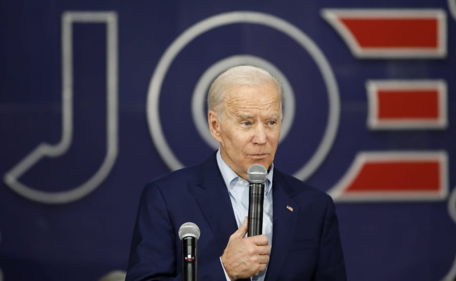 Democratic presidential candidate former Vice President Joe Biden speaks during a campaign event at the North Iowa Events Center, Wednesday, Jan. 22, 2020, in Mason City, Iowa.