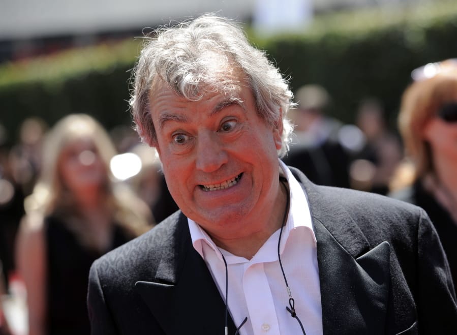 FILE - In this Saturday, Aug. 21, 2010 file photo, Terry Jones arrives at the Creative Arts Emmy Awards in Los Angeles. Terry Jones, a member of the Monty Python comedy troupe, has died at 77. Jones&#039;s agent says he died Tuesday Jan. 21, 2020.