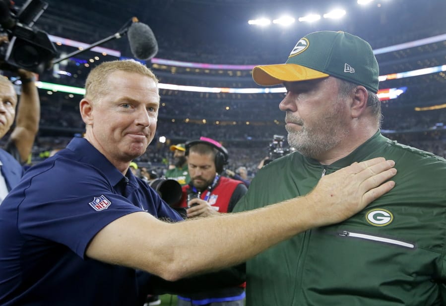 The Dallas Cowboys are moving on from coach Jason Garrett, left, by hiring former Green Bay Packers coach Mike McCarthy, who has agreed to become the ninth coach in team history, a person with direct knowledge of the deal said Monday, Jan. 6, 2020.The person spoke to The Associated Press on condition of anonymity because the team hasn&#039;t announced the move.