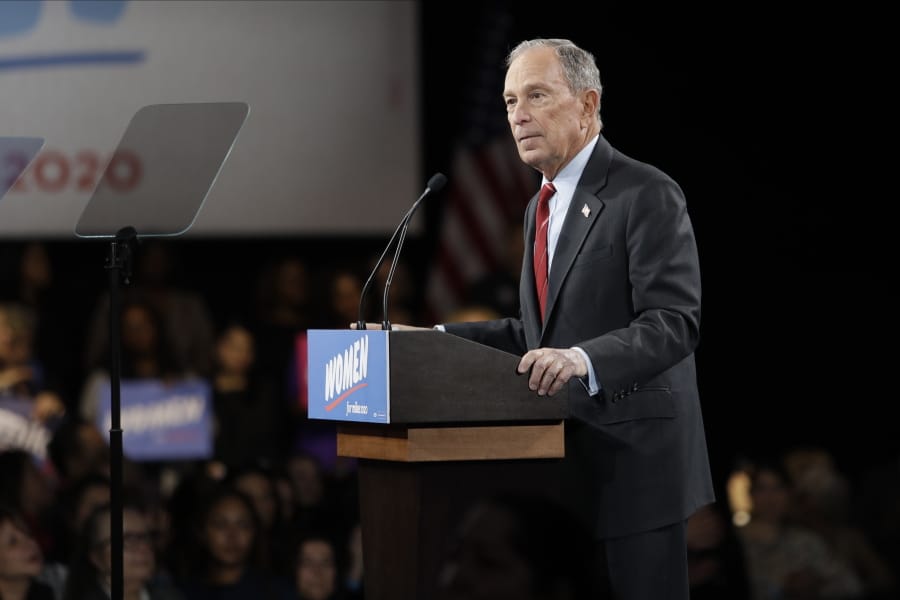 Democratic presidential candidate Michael Bloomberg speaks to supporters Wednesday, Jan. 15, 2020, in New York.