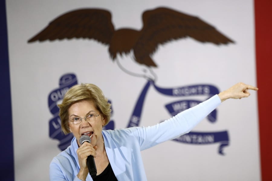 Democratic presidential candidate Sen. Elizabeth Warren, D-Mass., speaks during a campaign event, Monday, Jan. 20, 2020, in Grimes, Iowa.