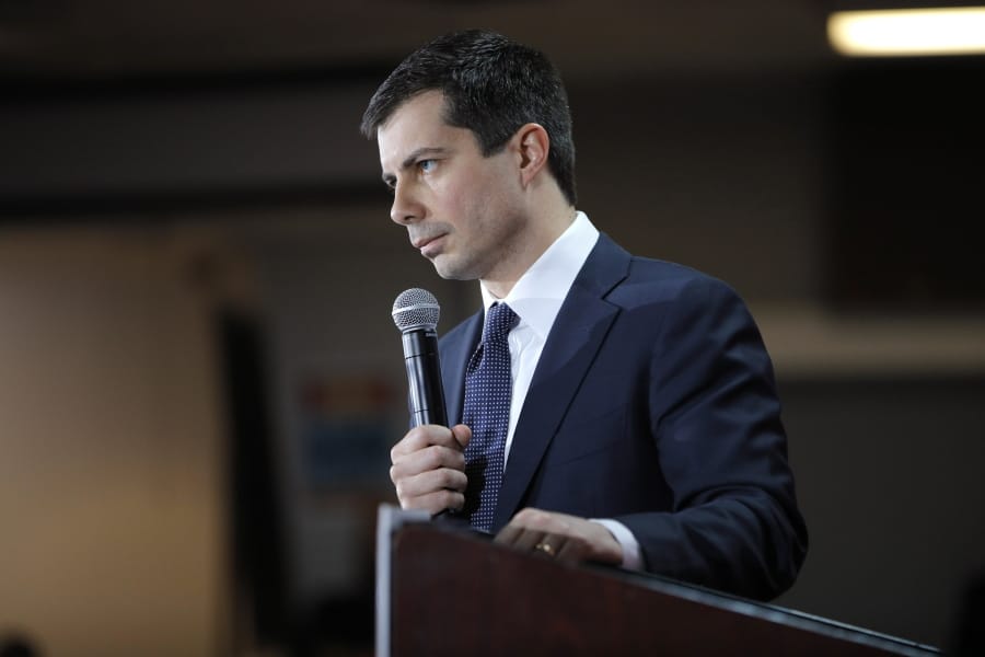 Democratic presidential candidate South Bend Mayor Pete Buttigieg speaks at a culinary workers union hall Saturday, Jan. 11, 2020, in Las Vegas.