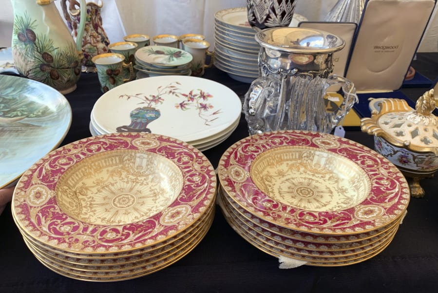Some of the china for sale at a flea market in Brimfield, Mass. China has become a staple at flea markets, as younger people opt to sell or donate heirloom dishware.