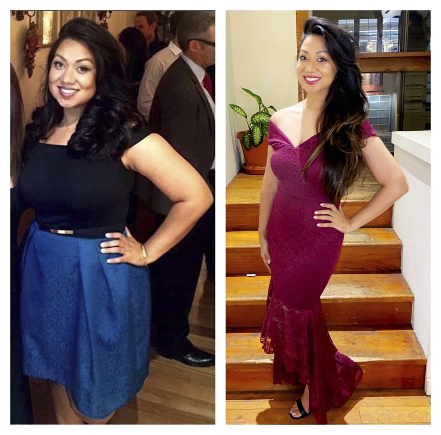 This combination of 2015 and 2019 photos provided by Sumaya Kazi shows her before and after her intermittent fasting regimen. Kazi, who posts about her success with intermittent fasting on social media, says it might seem more difficult than it is partly because overeating has become the norm. &quot;Intermittent fasting is more of a mental challenge than a physical challenge,&quot; she says.