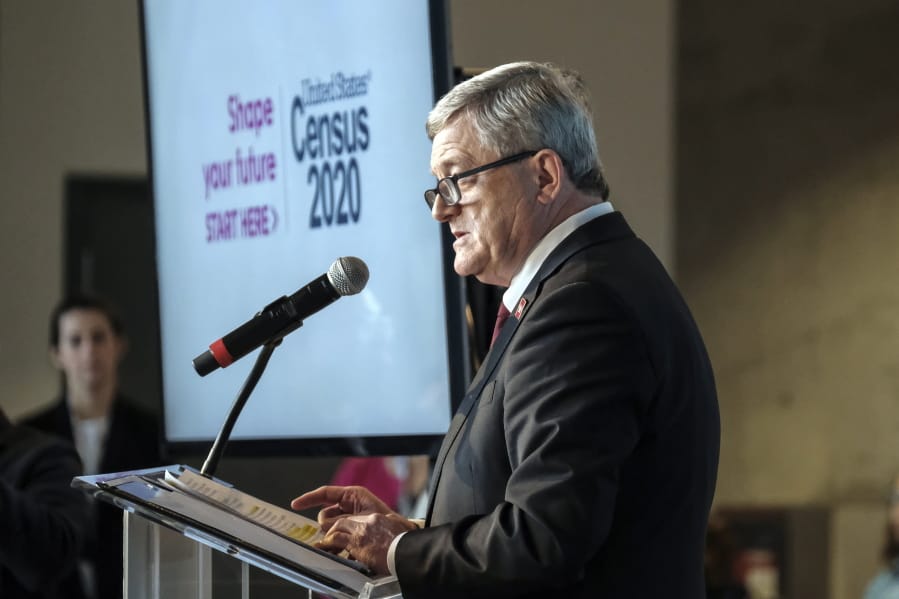 U.S. Census Bureau Director Steven Dillingham speaks at a event to announce the national advertising and outreach campaign for the 2020 Census, at the Arena Stage, Tuesday, Jan. 14, 2020, in Washington. (AP Photo/Michael A.