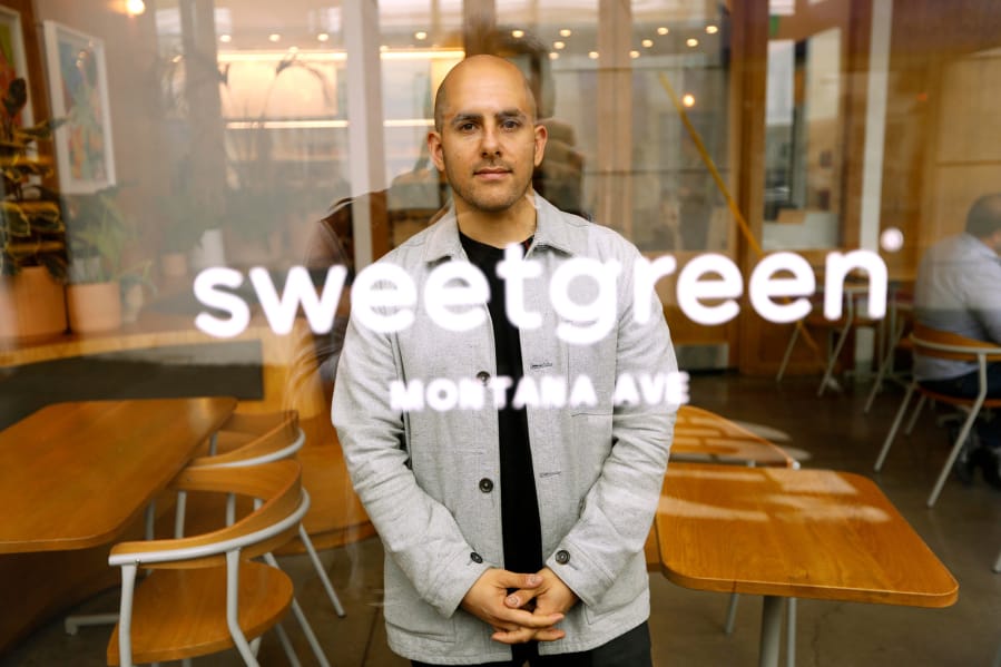 Nicolas Jammet, co-founder &amp; co-CEO of Sweetgreen, in Santa Monica on Dec. 4, 2019. Sweetgreen is introducing closed-loop recycling of bioplastics at its Los Angeles stores.