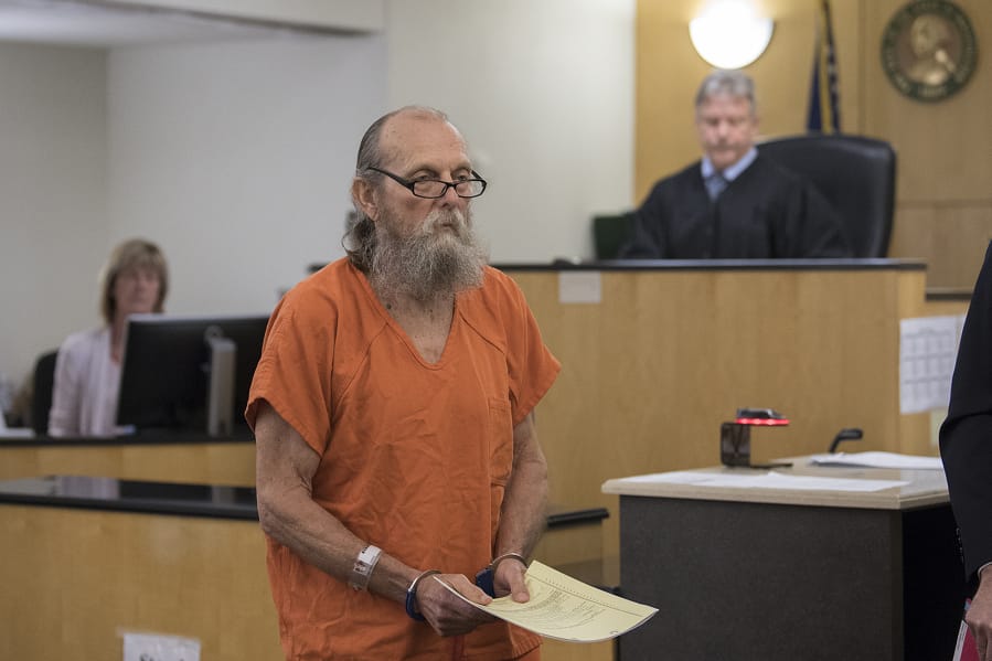 Convicted killer Warren Forrest appears Jan. 10 in Clark County Superior Court on a new murder charge in the death of a teenage girl in the 1970s. Forrest entered a not-guilty Friday to the charge. His trial is scheduled for April 6.