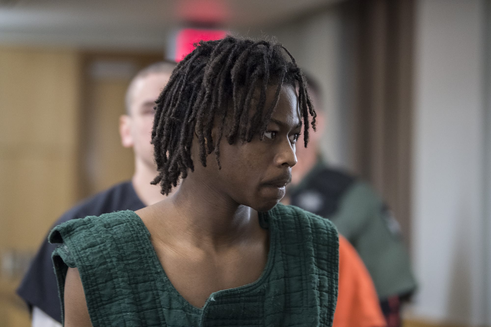 Antoine Steven Archer, who's accused in a deadly shooting Tuesday on Fourth Plain Boulevard, makes a first appearance on suspicion of second-degree murder in Clark County Superior Court on Wednesday morning, Feb. 5, 2020.