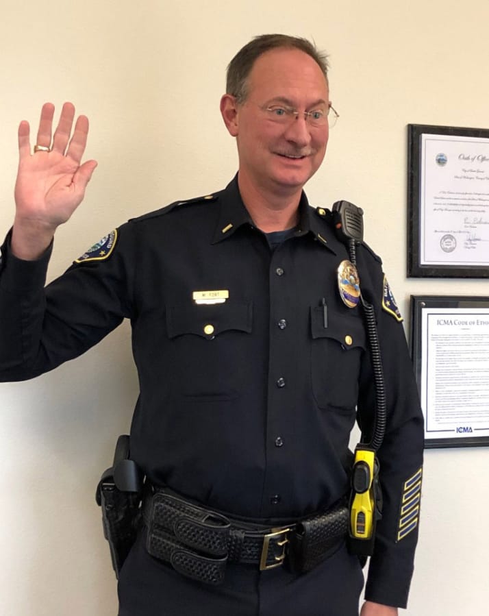 Mike Fort was sworn in Friday as Battle Ground&#039;s new police chief.