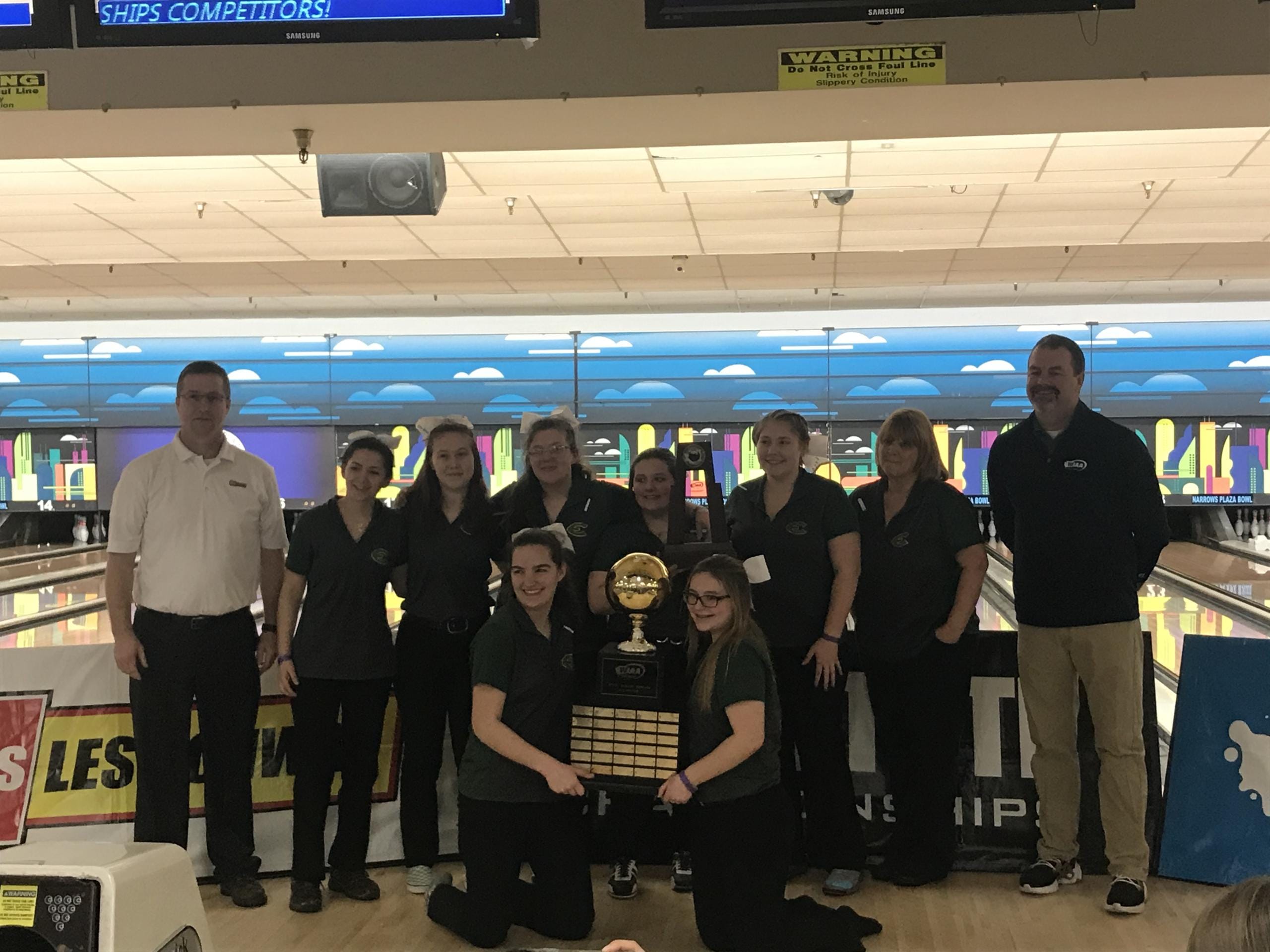 The Evergreen Plainsmen captures their fourth consecutive Class 3A bowling title Saturday, outlasting Wilson of Tacoma by 82 pins.