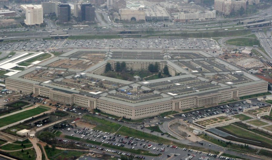 FILE - This March 27, 2008, aerial file photo, shows the Pentagon in Washington. A Federal court has ordered the Pentagon to temporarily halt work with Microsoft on its $10 billion military cloud contract, Thursday, Feb. 13, 2020, after Amazon sued alleging that President Donald Trump&#039;s bias against the company hurt its chances to win the project.  Amazon requested the court issue the injunction last month. Both the documents requesting the block and the judge&#039;s decision to issue the temporary injunction are sealed by the court.