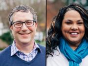 Democrat Daniel Smith, left, says he will run this year for the seat currently held by Sen. Lynda Wilson, R-Vancouver, in the 17th Legislative District. Democrat Tanisha Harris, right, says she will run this year for the seat currently held by Rep. Vicki Kraft, R-Vancouver, in the 17th Legislative District.