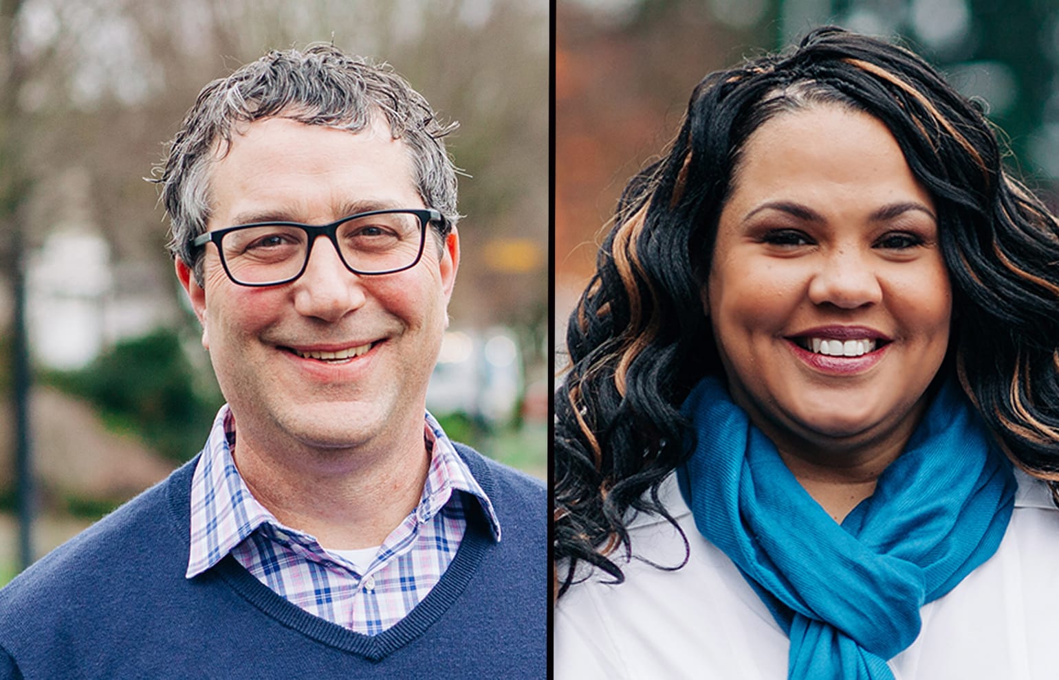 Democrat Daniel Smith, left, says he will run this year for the seat currently held by Sen. Lynda Wilson, R-Vancouver, in the 17th Legislative District. Democrat Tanisha Harris, right, says she will run this year for the seat currently held by Rep. Vicki Kraft, R-Vancouver, in the 17th Legislative District.