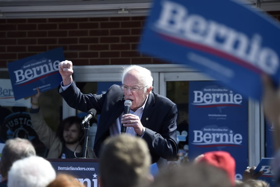 Democratic presidential candidate Bernie Sanders, I-Vt., speaks during a campaign rally in Aiken, SC., Friday, Feb. 28, 2020.
