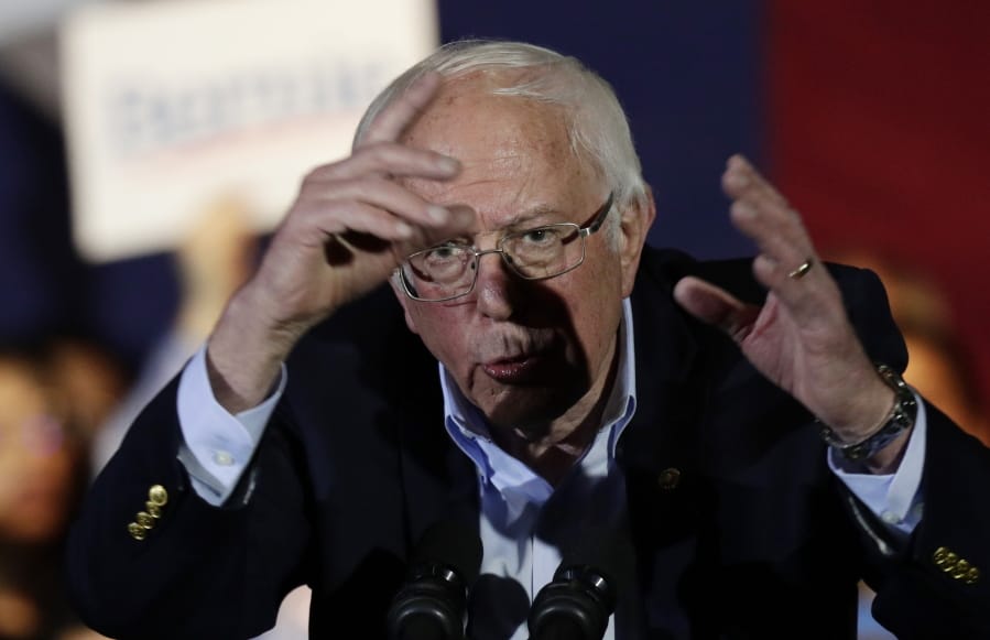 Democratic presidential candidate Sen. Bernie Sanders, I-Vt., speaks during a campaign event in San Antonio, Saturday, Feb. 22, 2020.