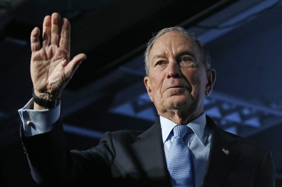 Democratic presidential candidate and former New York City Mayor Mike Bloomberg waves after speaking at a campaign event, Thursday, Feb. 20, 2020, in Salt Lake City.