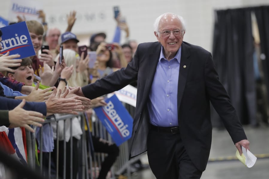 Democratic presidential candidate, Sen. Bernie Sanders, I-Vt., greets people at a campaign event in Myrtle Beach, S.C., Wednesday, Feb. 26, 2020.
