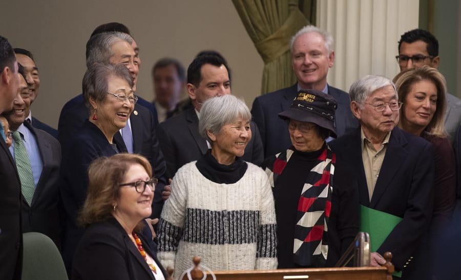 Assemblyman Al Muratsuchi, D-Torrance, in back, joins Japanese Americans who were incarcerated during World War II on Thursday in Sacramento. The California Assembly passed House Resolution 77, which apologizes for the state&#039;s role in supporting the internment and its failure to protect the civil rights of citizens of Japanese ancestry.