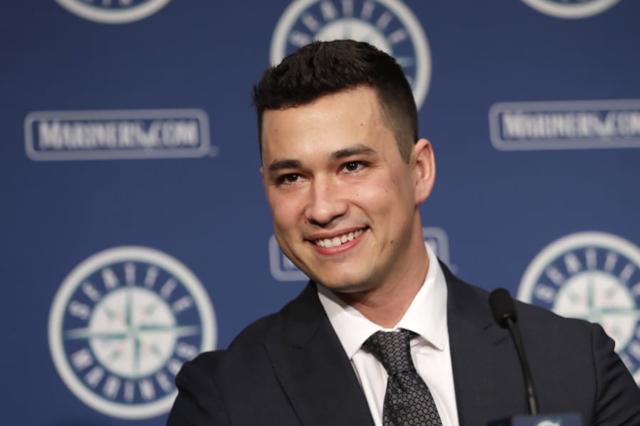 Seattle Mariners pitcher Marco Gonzales smiles during a baseball news conference Tuesday, Feb. 4, 2020, in Seattle. Gonzales and the Mariners agreed to a $30 million contract covering 2021-24, a deal that includes a club option and could be worth $45 million over five seasons. Gonzales is coming off the best season of his career.