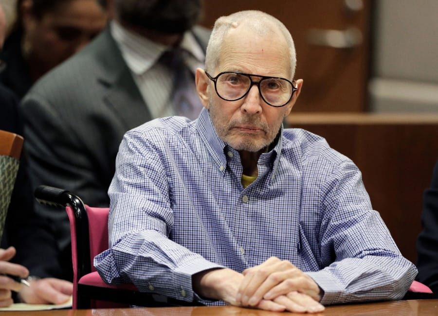 Robert Durst sits Dec. 21, 2016, in a courtroom in Los Angeles. Durst faces trial in the slaying of his best friend 20 years ago.