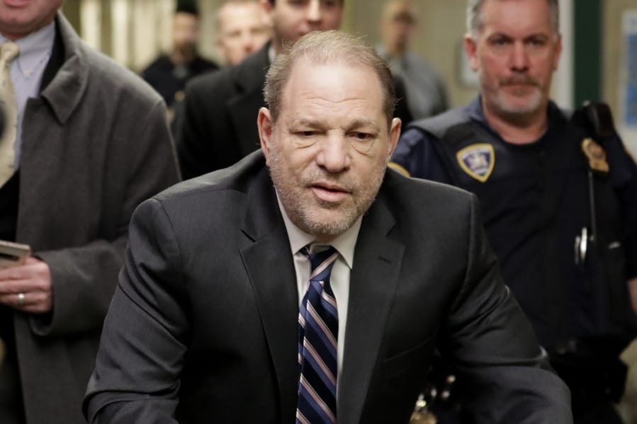 Harvey Weinstein arrives at a Manhattan courthouse for his rape trial in New York, Wednesday, Feb. 5, 2020.