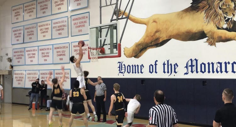 Kaden Perry goes up for two of his game-high 31 points Saturday in Battle Ground's 72-57 win over Inglemoor.