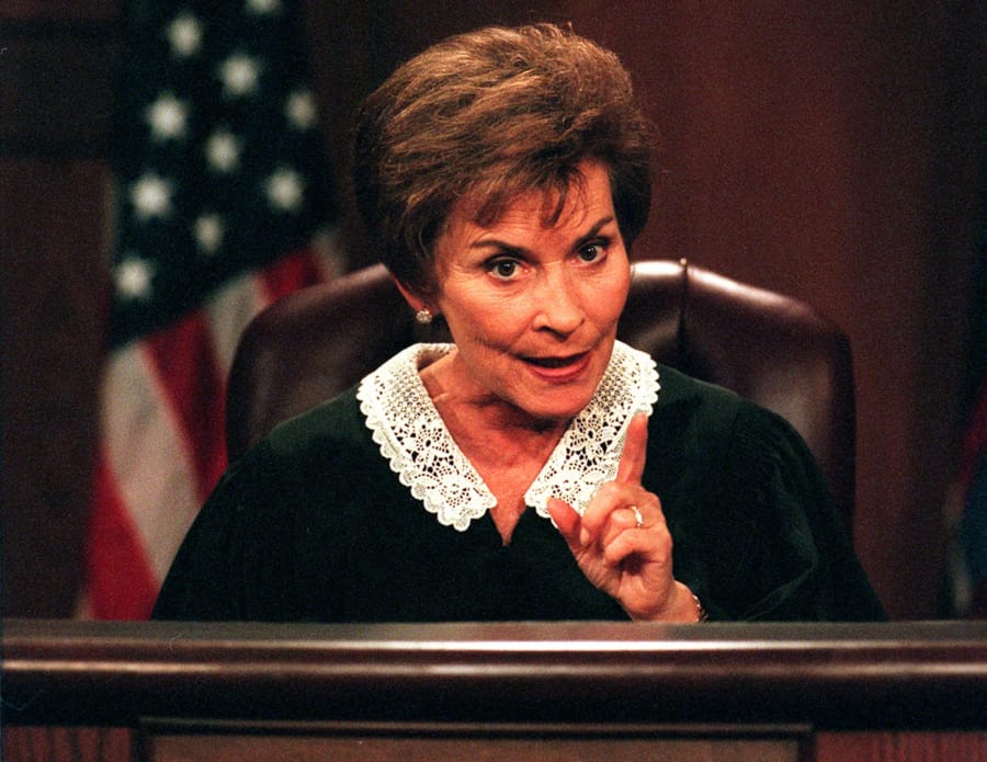 Judge Judy Sheindlin during a 1999 taping in Los Angeles.