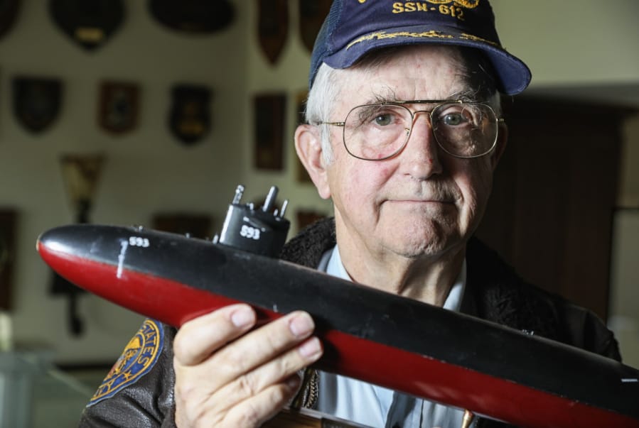 Captain Jim Bryant USN (retired) poses for photos at his Point Loma home on February 27, 2020 in San Diego, California. He is forcing the Navy to release documents from a 1963 accidental sinking of the submarine USS Thresher, the worst accident in Navy sub history.