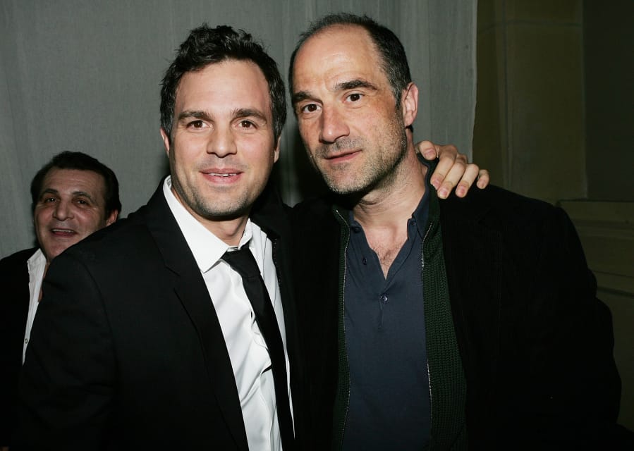 Actors Mark Ruffalo, left, and Elias Koteas attend the screening after party for the film &quot;Zodiac,&quot; at the SOHO Grand Hotel in 2007 in New York City.