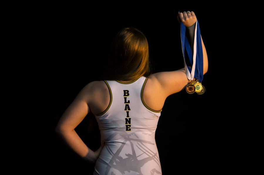 All-Region girls wrestler of the year, Hudson&#039;s Bay senior Allison Blaine is pictured in Vancouver on March 3, 2020.