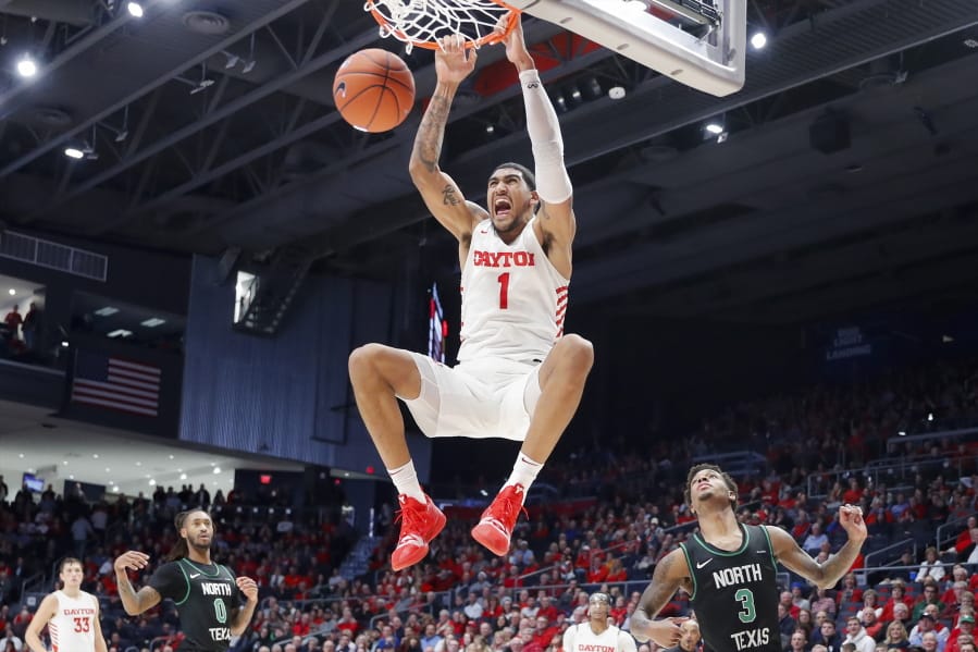 Dayton&#039;s Obi Toppin (1) is the lone unanimous first-team choice to The Associated Press men&#039;s college basketball All-America team, Friday, March 20, 2020.