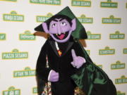 FILE - This May 30, 2018 file photo shows Sesame Street character Count von Count at Sesame Workshop&#039;s 16th annual Benefit Gala in New York. The Muppet best known as the Count is joining Elmo, Rosita and her mom, Rosa, in public service announcements airing Monday, March 9, 2020, to encourage parents of young children to make sure they and their children are counted in the 2020 census.