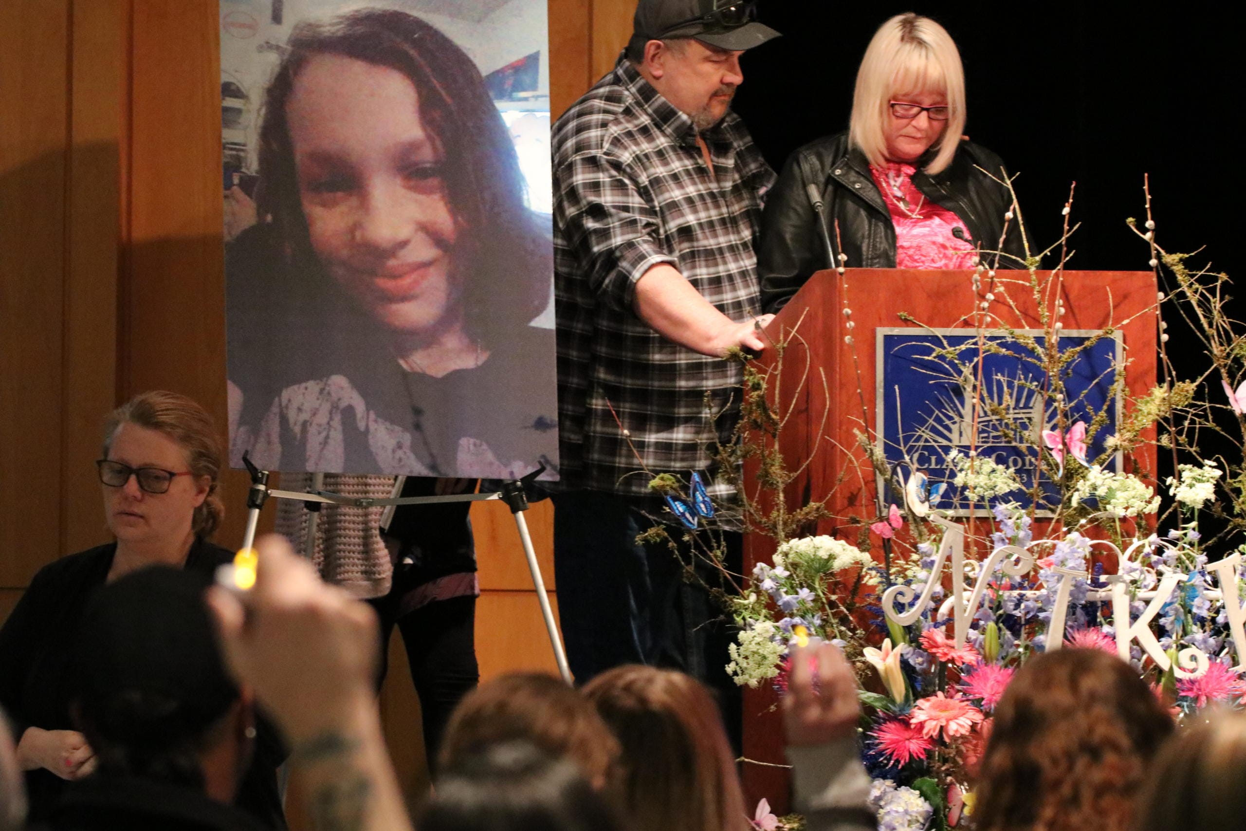 Nikki Kuhnhausen's memorial was held at Clark College Sunday evening March 1.