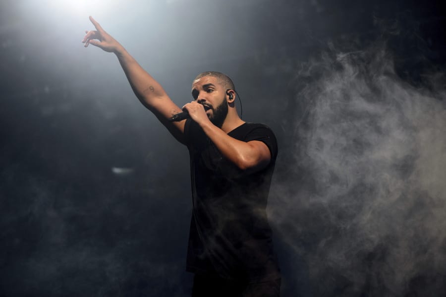 Singer Drake performs on the main stage June 27, 2015, at Wireless festival in Finsbury Park, London.