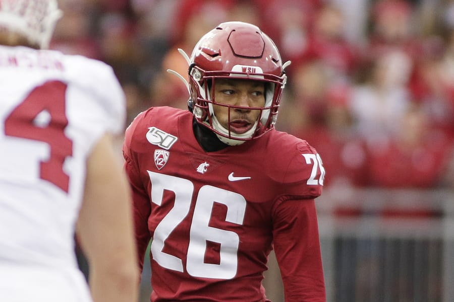 FILE - This Nov. 16, 2019, file photo shows Washington State defensive back Bryce Beekman (26) during the first half of an NCAA college football game against Stanford in Pullman, Wash. Bryce Beekman has died. Police Cmdr. Jake Opgenorth said Wednesday, Marc 25, 2020, the 22-year-old Beekman was found dead at a residence in Pullman. He declined to provide additional details and said more information would be released later by the Whitman County coroner&#039;s office.