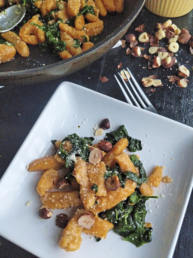 Sweet potato gnocchi with brown butter, hazelnuts and Parmesan.
