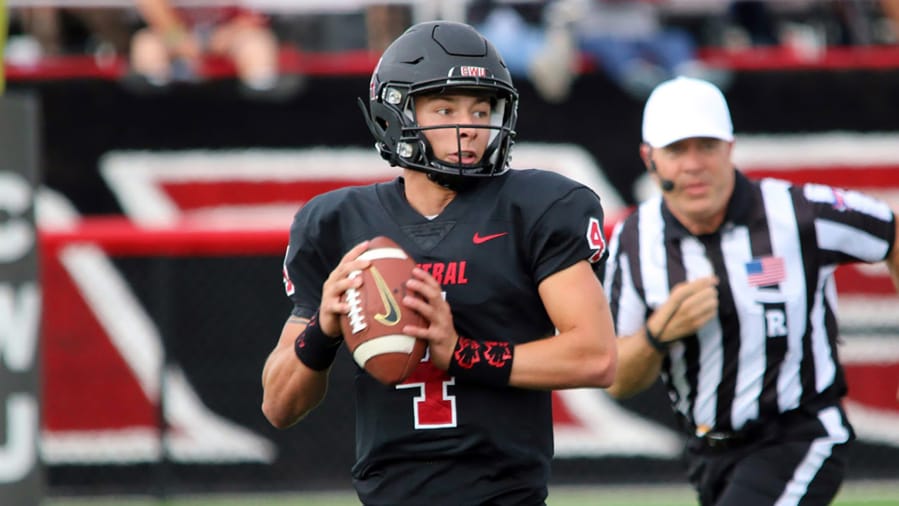 Central Washington quarterback Canon Racanelli is making the change from offense to defense for the 2020 season, moving to defensive back.