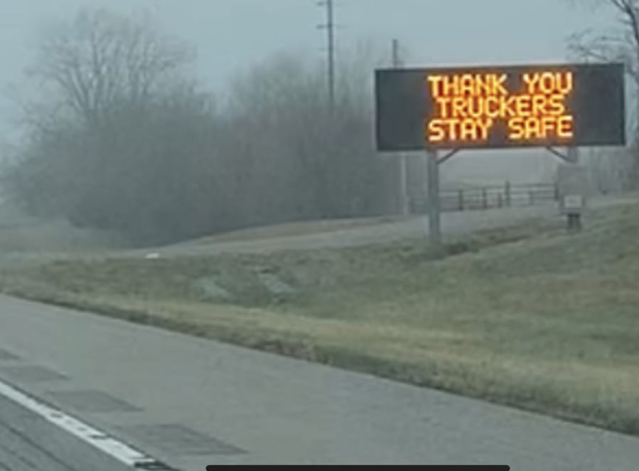 A sign along Interstate 70 west of Kansas City. (Judy L.