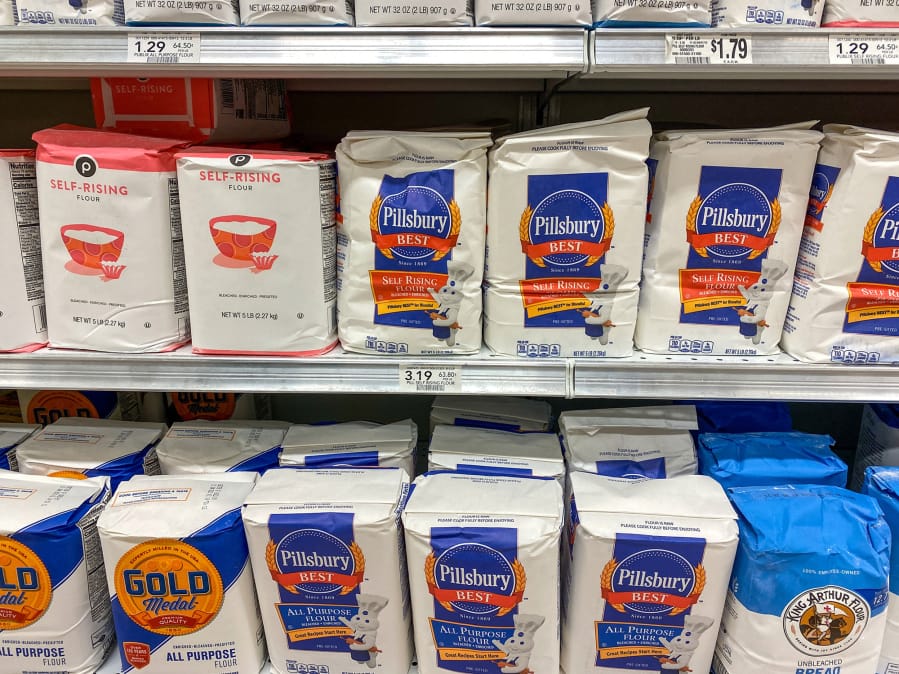 The flour selection available at a Publix grocery store in Orlando, Fla., in February.