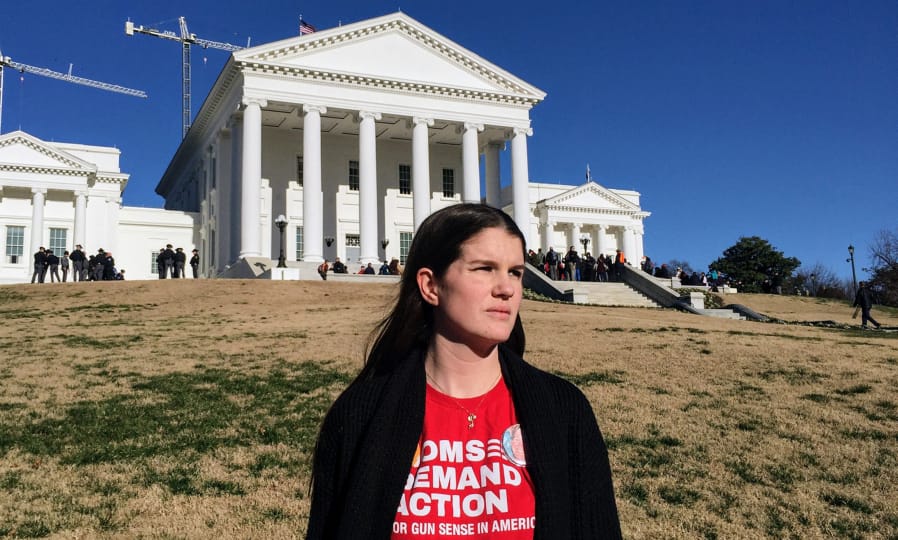 Carmen Lodato began advocating with gun control group Moms Demand Action after her mother was shot and killed in Alexandria, Va., in 2014. Advocates like her were instrumental in getting stricter gun laws implemented this year.