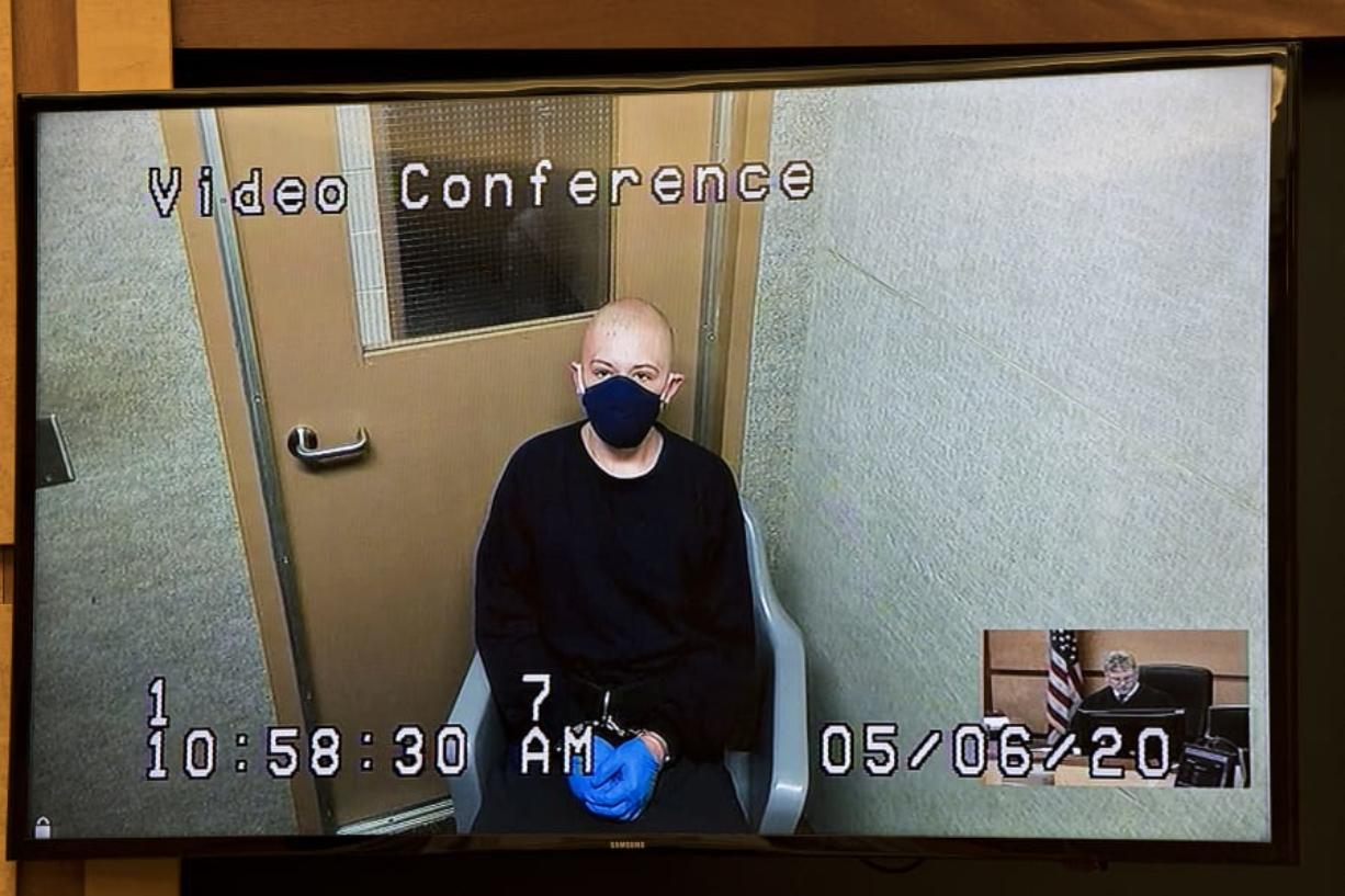 Brent Luyster III makes a first appearance via video in May in Clark County Superior Court on suspicion of attempted second-degree murder. He is accused of trying to attack a man with a knife in Vancouver's Rose Village neighborhood.