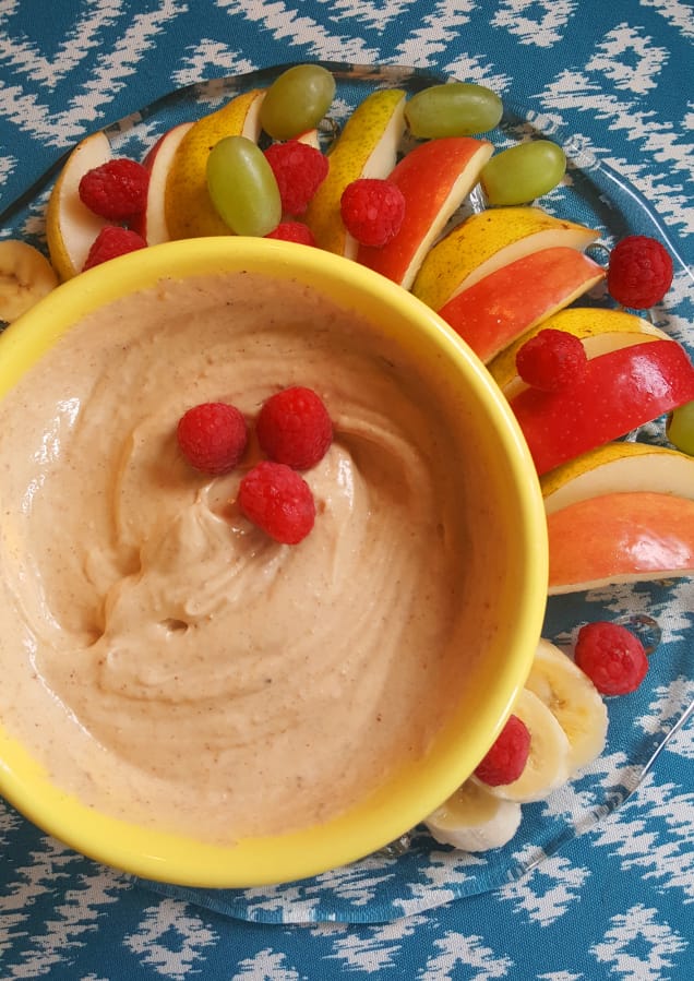 Make an addictive dip for fruit or crackers with peanut butter, Greek yogurt, maple syrup and vanilla.