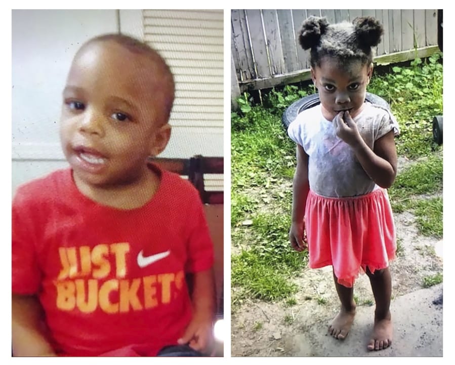 These undated photos released by the Tulsa (Oklahoma) Police Department show Tony, left, and Miracle Crook. Authorities searching for the two Tulsa, Okla., children who have been missing since Friday, May 22, 2020, were knocking on doors and stopping drivers at their apartment complex Monday, May 25.